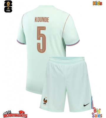 France Jules Kounde #5 Replica Away Stadium Kit for Kids World Cup 2026 Short Sleeve (+ pants)